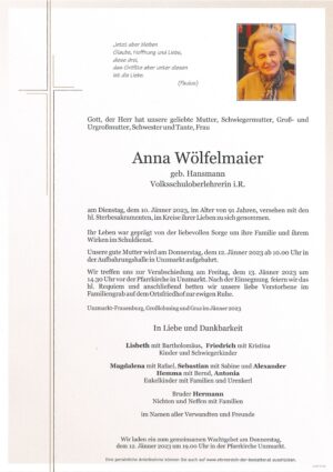 Portrait von Anna Wölfelmaier