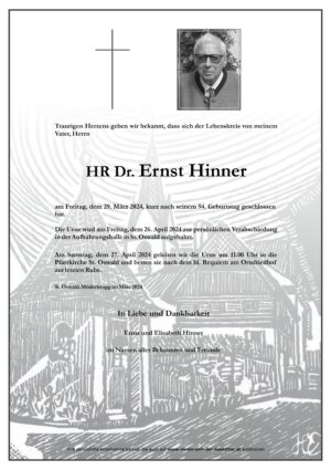 Portrait von HR Dr. Ernst Hinner