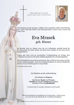 Portrait von Eva Mrasek geb. Rinner