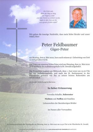 Portrait von Peter Feldbaumer „Giger-Peter“