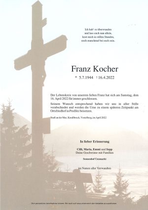 Portrait von Franz Kocher