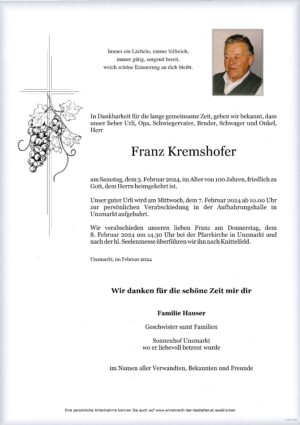 Portrait von Franz Kremshofer