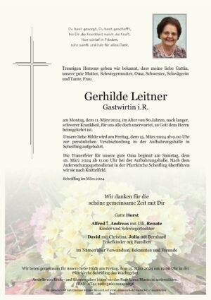 Portrait von Gerhilde Leitner „Gastwirtin i.R.“