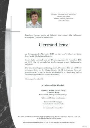 Portrait von Gertraud FRITZ
