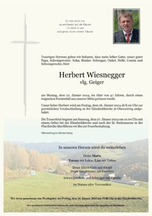 Portrait von Herbert Wiesnegger vlg. Geiger