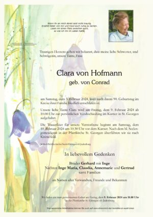 Portrait von Clara von Hofmann