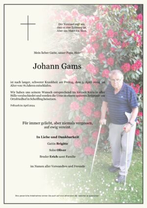 Portrait von Johann Gams