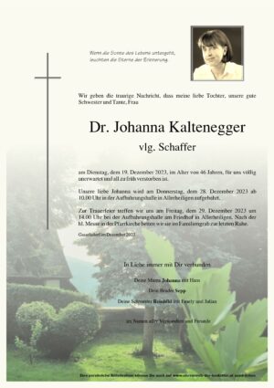Portrait von Dr. Johanna Kaltenegger