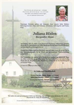 Portrait von Juliana Höden „Burgstaller-Mami“