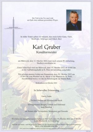 Portrait von Karl Gruber (Konditormeister)