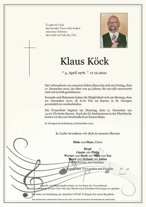 Portrait von Klaus Köck