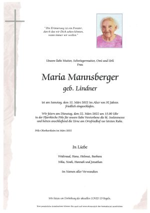 Portrait von Maria Mannsberger