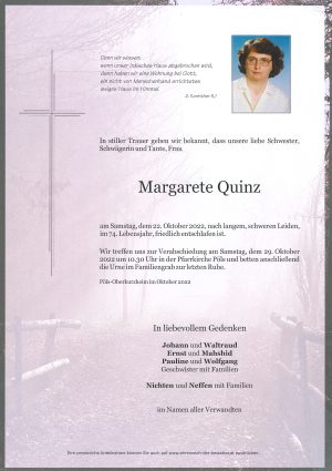 Portrait von Margarete Quinz