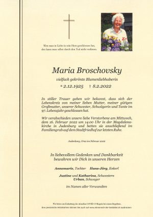 Portrait von Maria Broschovsky