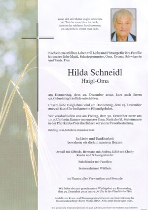 Portrait von Hilda Schneidl „Haigl-Oma“
