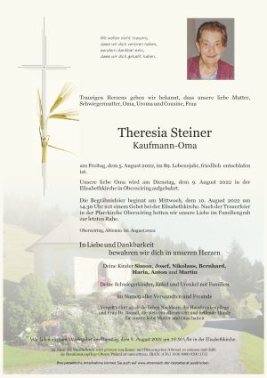 Portrait von Theresia Steiner – Kaufmann Oma