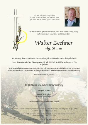 Portrait von Walter Zechner vlg. Sturm