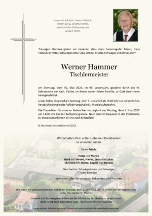 Portrait von Werner Hammer  Tischlermeister